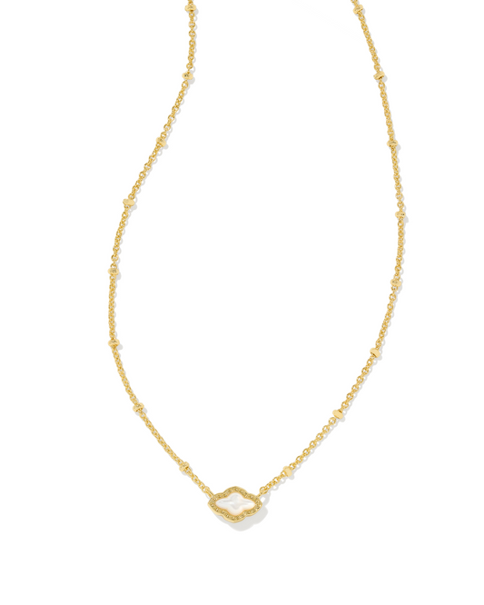 Kendra Scott: Gold Ivory Mini Abbie Satellite Pendant Necklace