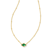 Kendra Scott: Green Illusion Mini Abbie Satellite Pendant Necklace