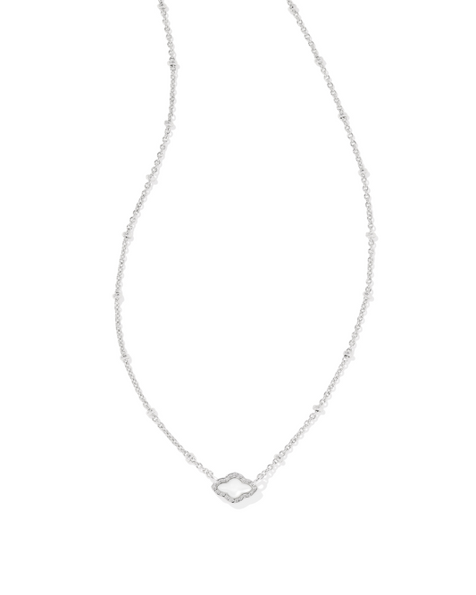 Kendra Scott: Rhodium Ivory Mini Abbie Satellite Pendant Necklace