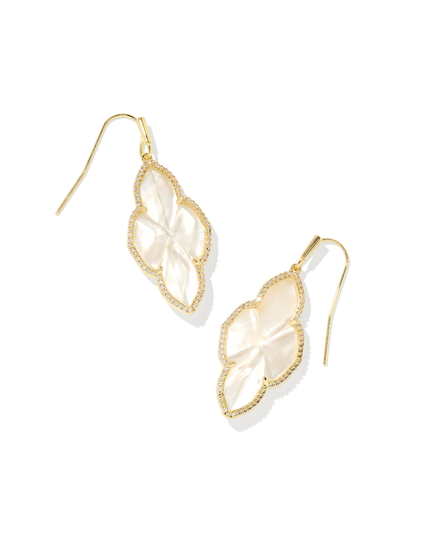 Kendra Scott: Gold Ivory Abbie Pave Frame Drop Earring