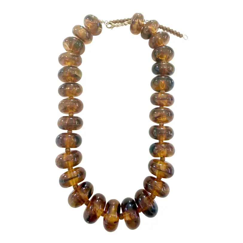 MARLAN CHUNKY BEADED NECKLACE -TORTOISE