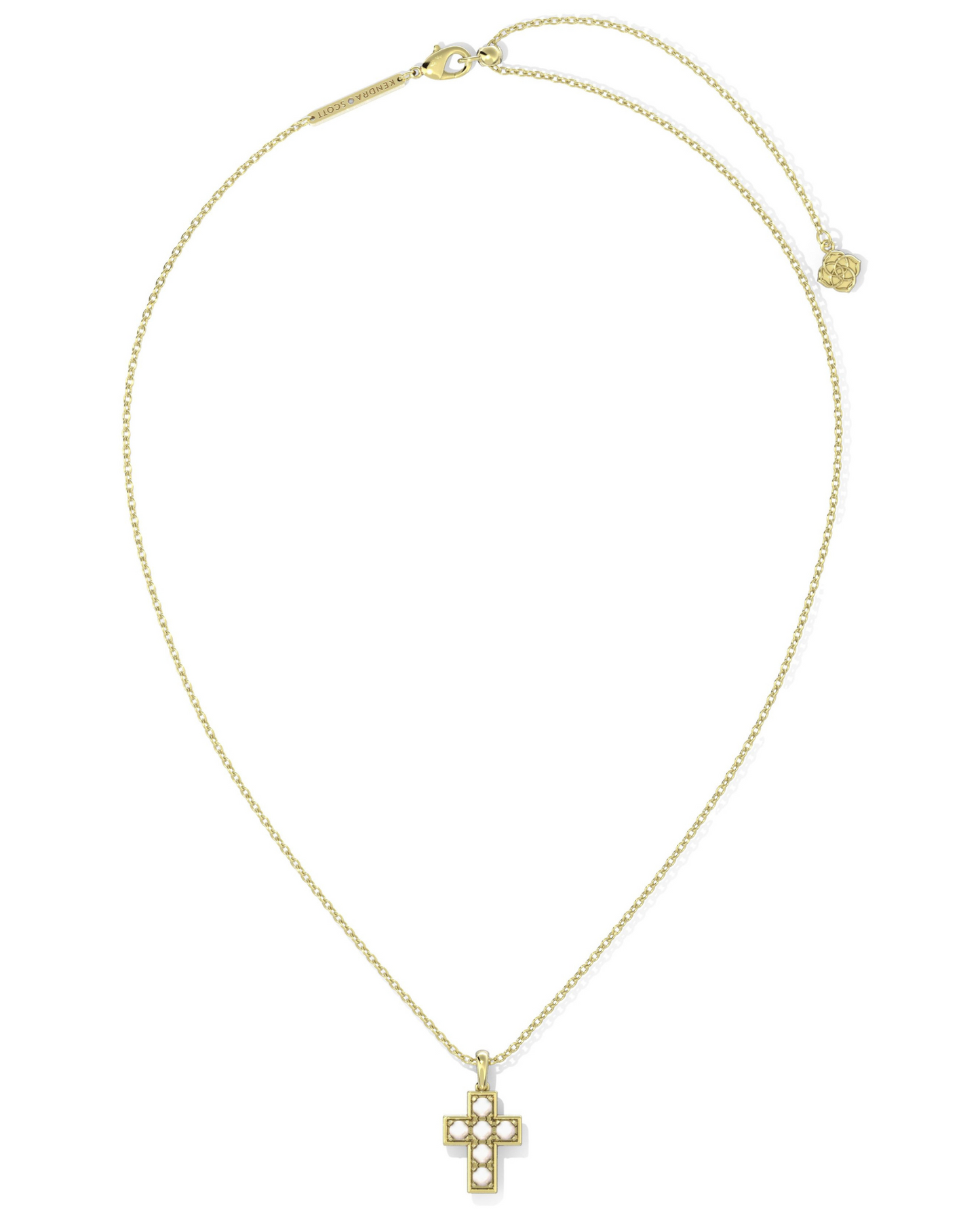 Kendra Scott: Gold Pearl Cross Pendant Necklace