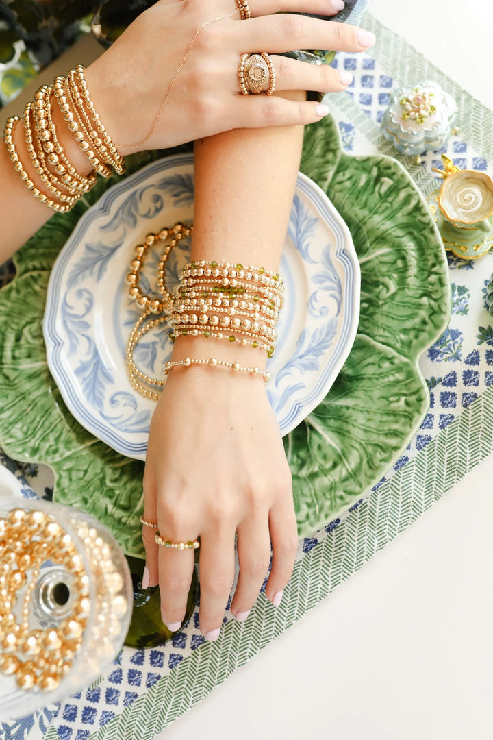BEADED BLONDES: JUNE BRACELET- OLIVE GREEN