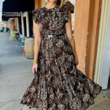 Black & Brown Print Maxi