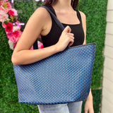 Checkered Navy Tiffany Organizer Tote