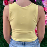 PALE LEMON SQUARE NECK TANK