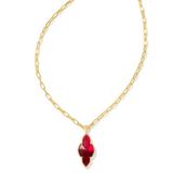 Kendra Scott: Cranberry Illusion Abbie Pave Frame Long Pendant Necklace