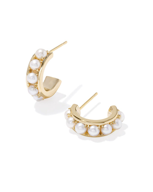 Kendra Scott: Gold Pearl Krista Huggie