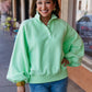 PIPER SNAP BUTTON SWEATSHIRT / APPLE GREEN