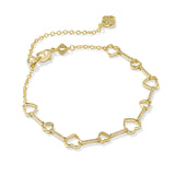 Kendra Scott: Gold Crystal Haisley Heart Delicate Chain Bracelet