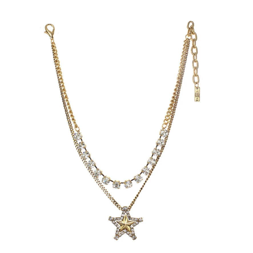 TOVA: LAYERED STAR NECKLACE- GOLD