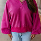 PIPER SNAP BUTTON SWEATSHIRT / FUCHSIA