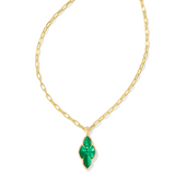 Kendra Scott: Green Illusion Abbie Pave Frame Long Pendant Necklace