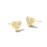 KENDRA SCOTT: FRAMED ARI HEART STUD GOLD