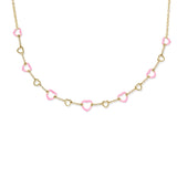 Kendra Scott: Pink Pearlescent Enamel Haisley Heart Strand Necklace