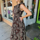 Black & Brown Print Maxi