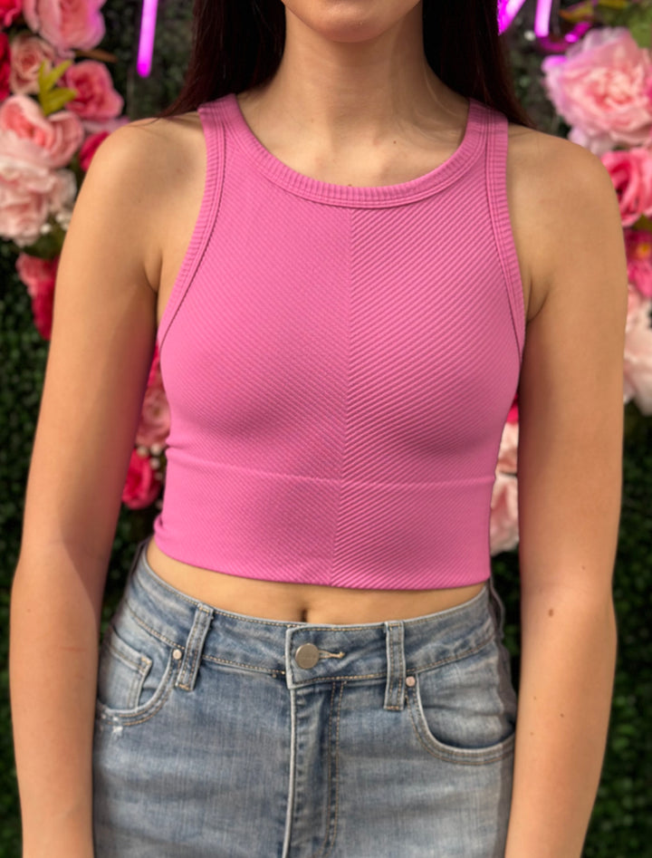 CROCUS HIGH NECK CHEVRON TANK