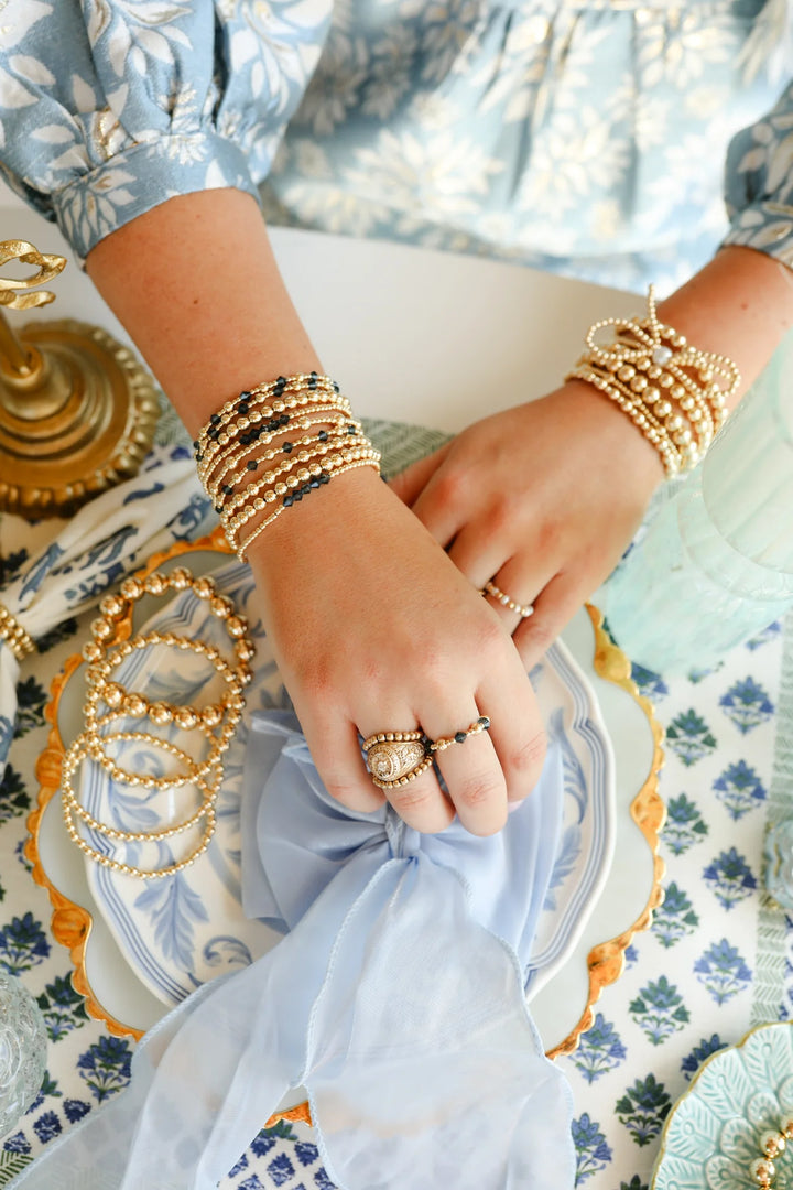 BEADED BLONDES: JUNE BRACELET- ICE BLUE