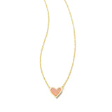 KENDRA SCOTT: FRAMED ARI HEART PENDANT GOLD