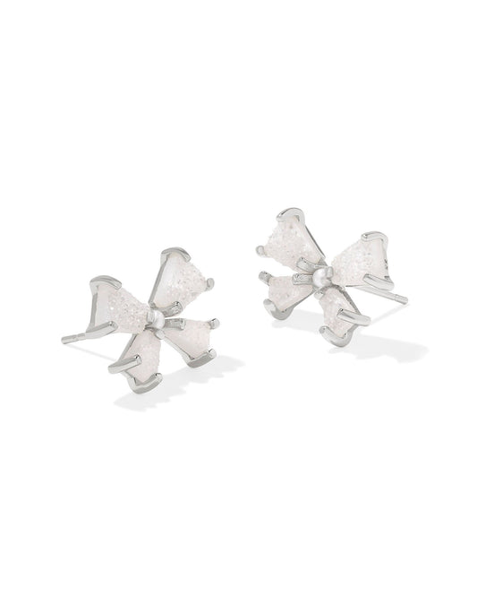 Kendra Scott: Rhodium Iridescent Drusy Blair Bow Stud