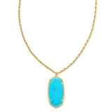 KENDRA SCOTT: RAE LONG PENDANT GOLD TURQUOISE