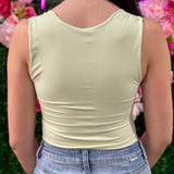 PISTACHIO CREAM SQUARE NECK TANK