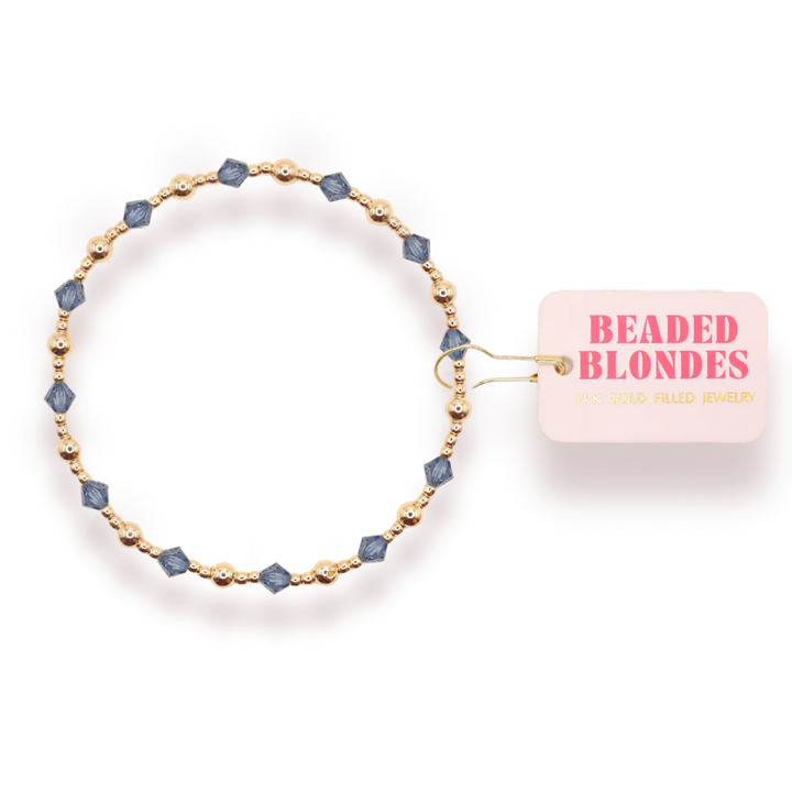 BEADED BLONDES: JUNE BRACELET- ICE BLUE