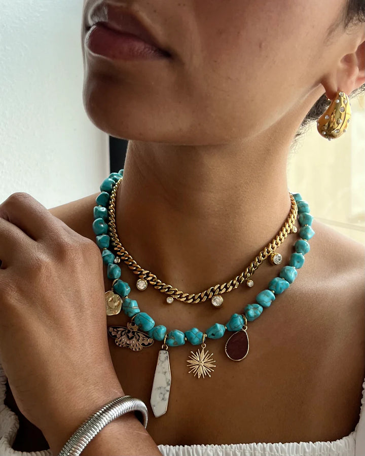 BELJOY: CHLOE CRYSTAL CUBAN CHAIN NECKLACE