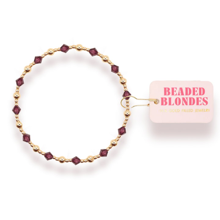 BEADED BLONDES: JUNE BRACELET- PLUM PURPLE