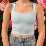 BREEZY BLUE SQUARE NECK TANK