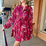 Viva Magenta Print Dress