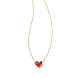 KENDRA SCOTT: FRAMED ARI HEART PENDANT GOLD