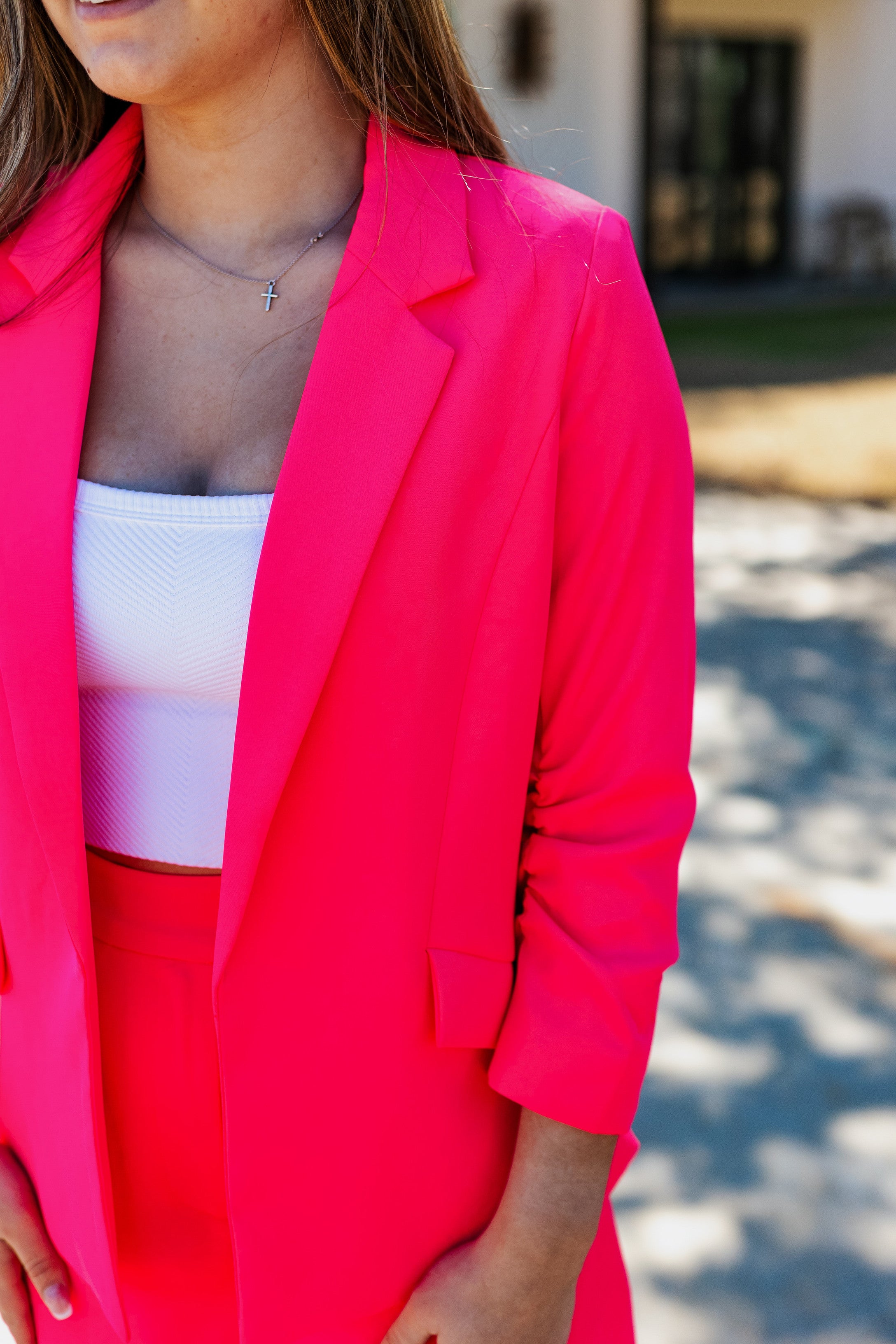 Pink clearance neon blazer