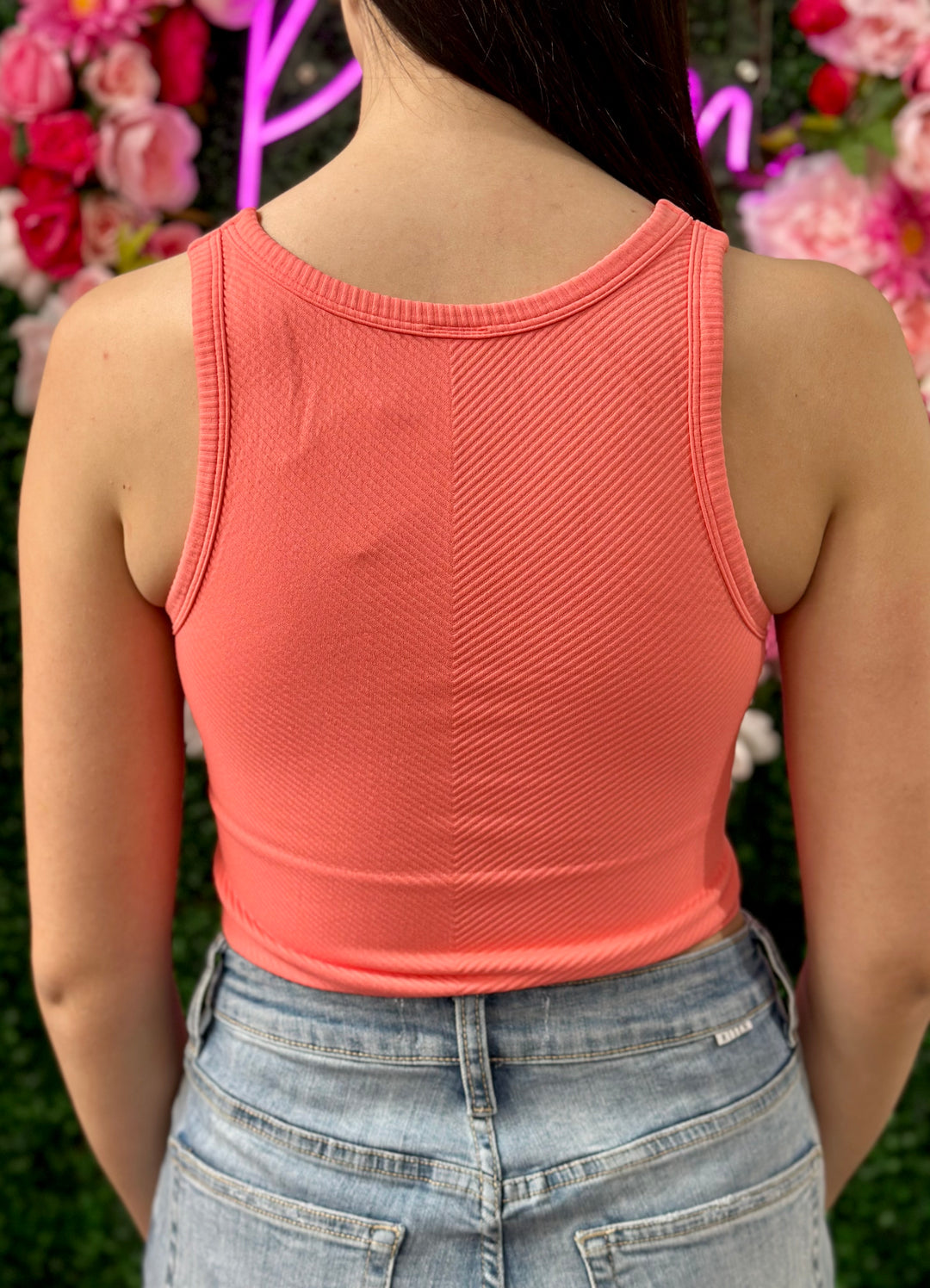 CAMELLIA HIGH NECK CHEVRON TANK