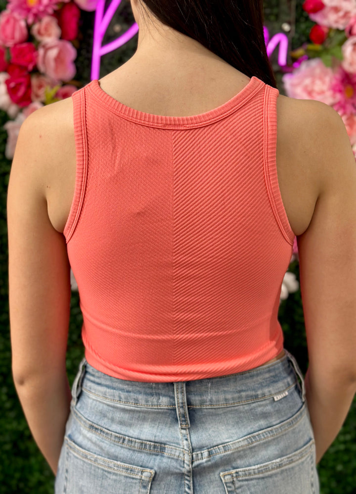 CAMELLIA HIGH NECK CHEVRON TANK