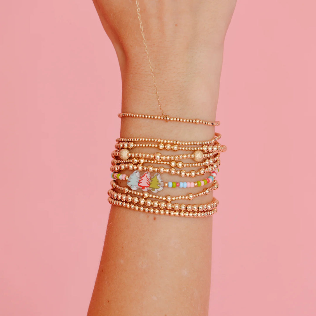BEADED BLONDES: TREE TRIO HOLIDAY SPRINKLE BRACELET