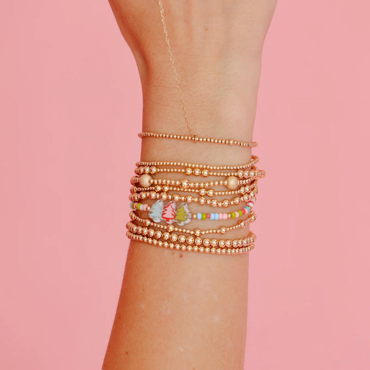 BEADED BLONDES: TREE TRIO HOLIDAY SPRINKLE BRACELET