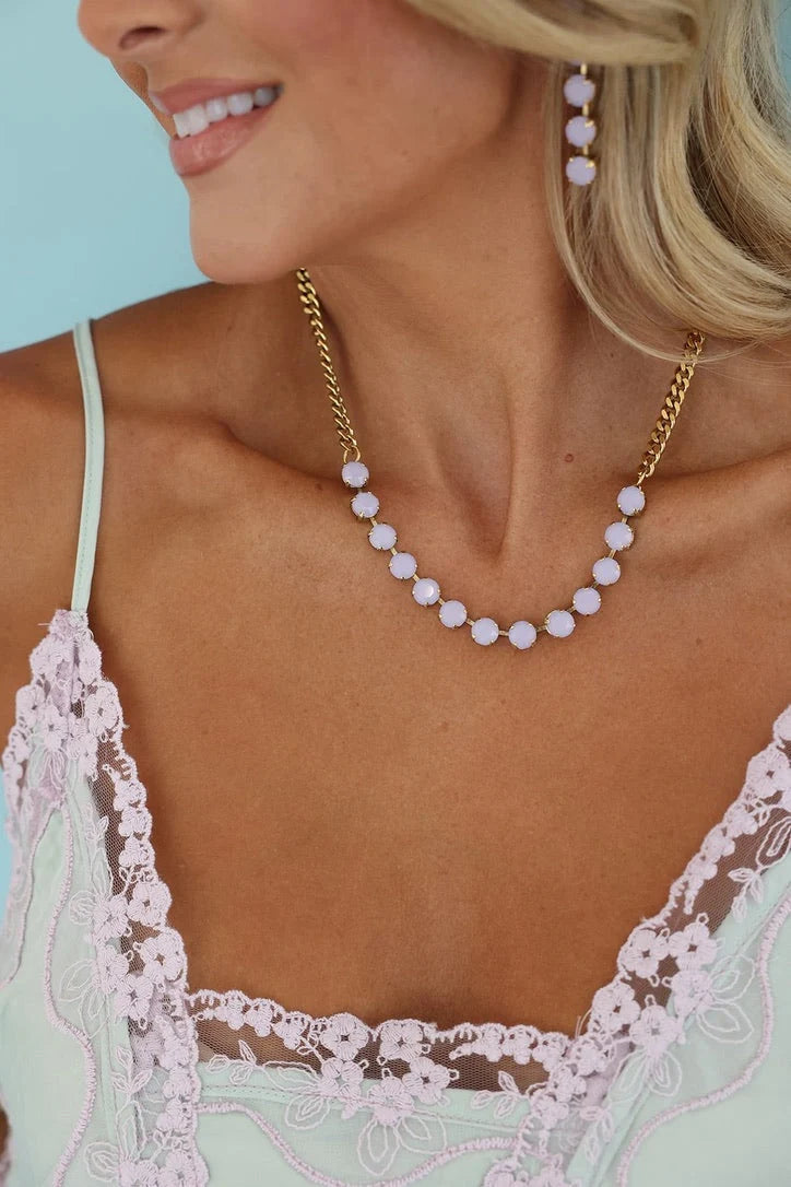 MINI OAKLAND NECKLACE - ULTRA UNICORN WHITE OPAL