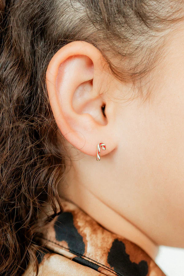 LINNYCO: SCREWBACK STUD EARRING- PEPPERMINT TWIST