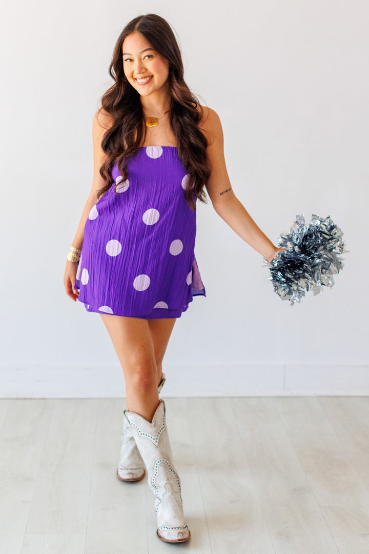 POLKA DOT SKIRT - PURPLE