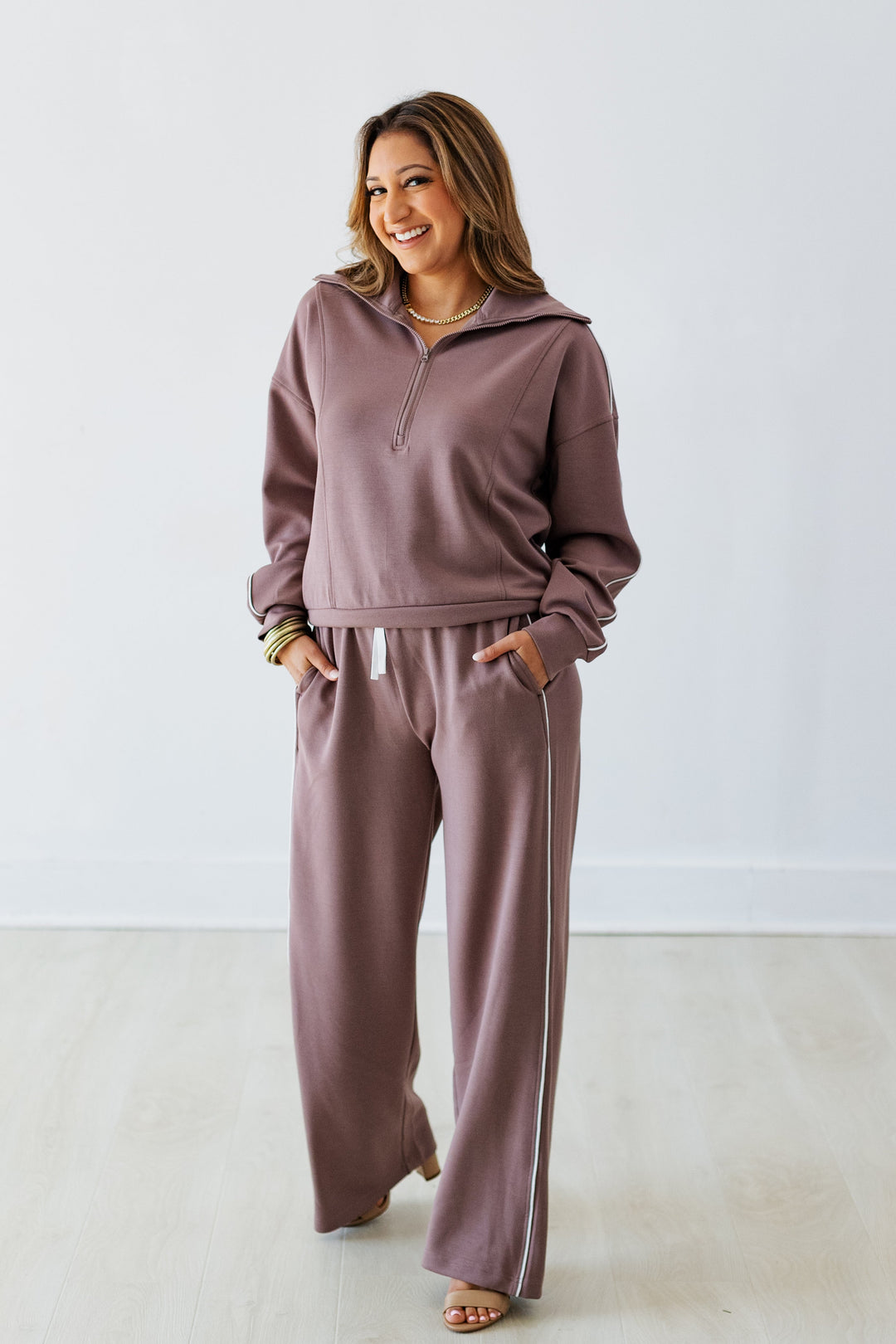 THREAD & SUPPLY: CONSTANCE PANT- EGGPLANT/IVORY