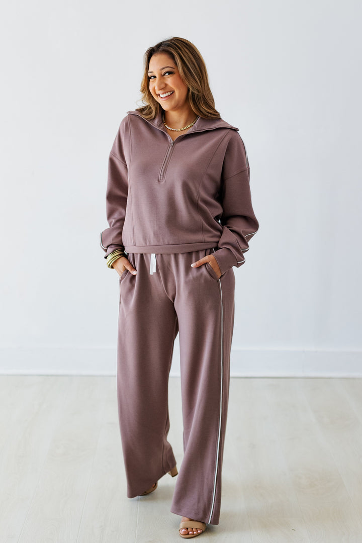 THREAD & SUPPLY: CONSTANCE PANT- EGGPLANT/IVORY