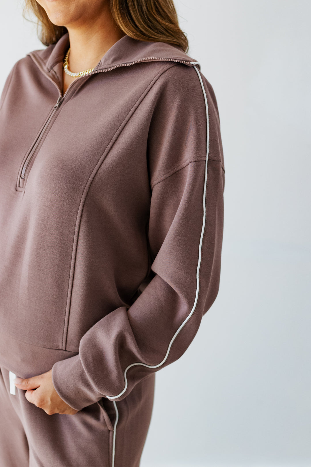 THREAD & SUPPLY: REGALIA PULLOVER JACKET- EGGPLANT/IVORY