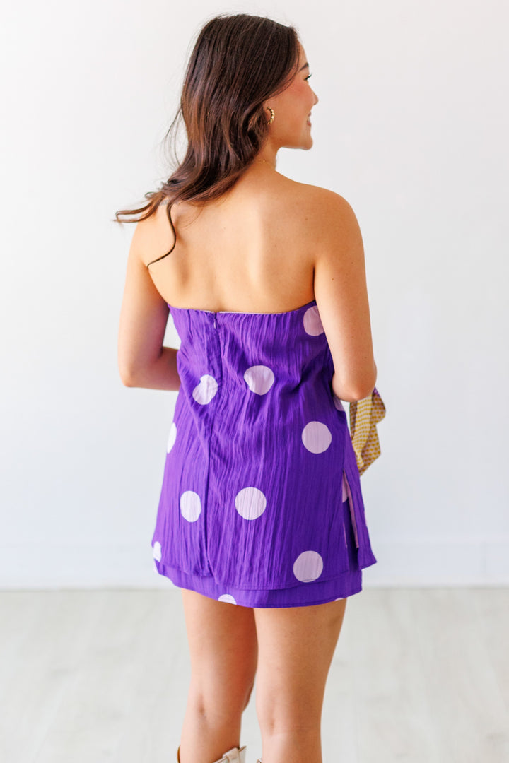 POLKA DOT SKIRT - PURPLE