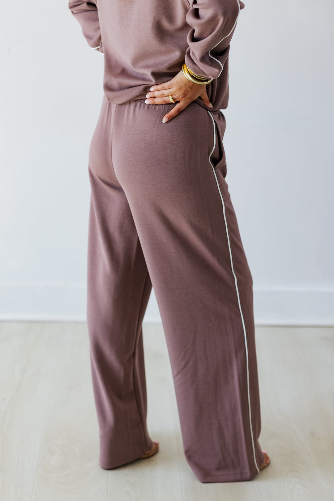 THREAD & SUPPLY: CONSTANCE PANT- EGGPLANT/IVORY