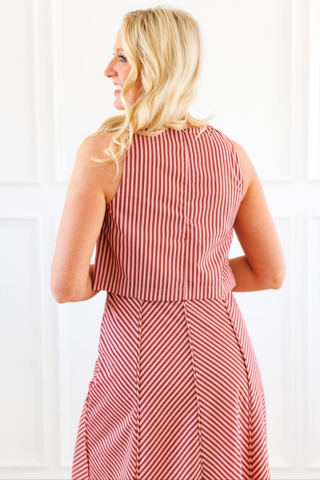 PINK &amp; BROWN STRIPE TANK
