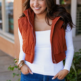 Camel Puffed Up Quilted Vest