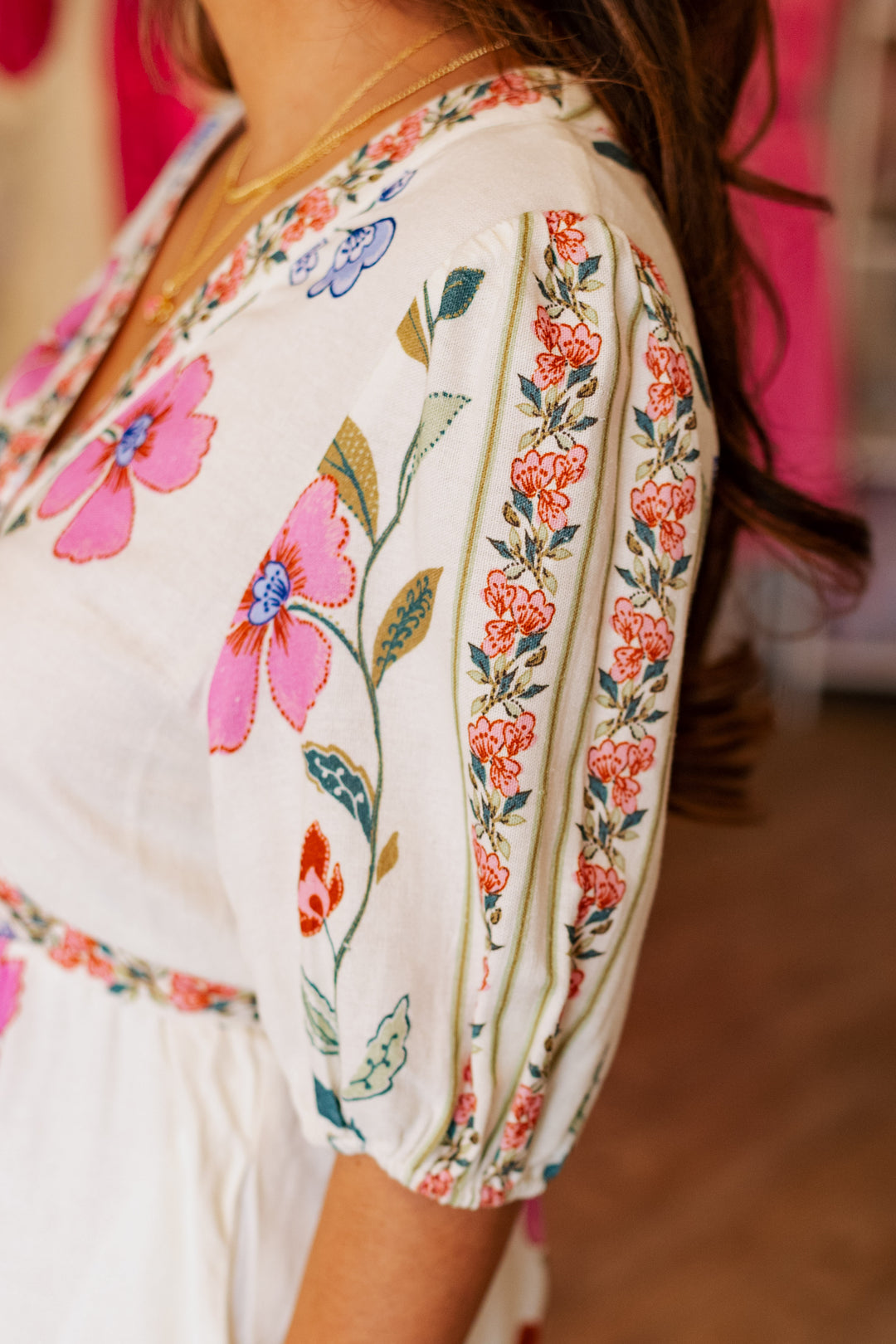 LINEN FLORAL ROMPER