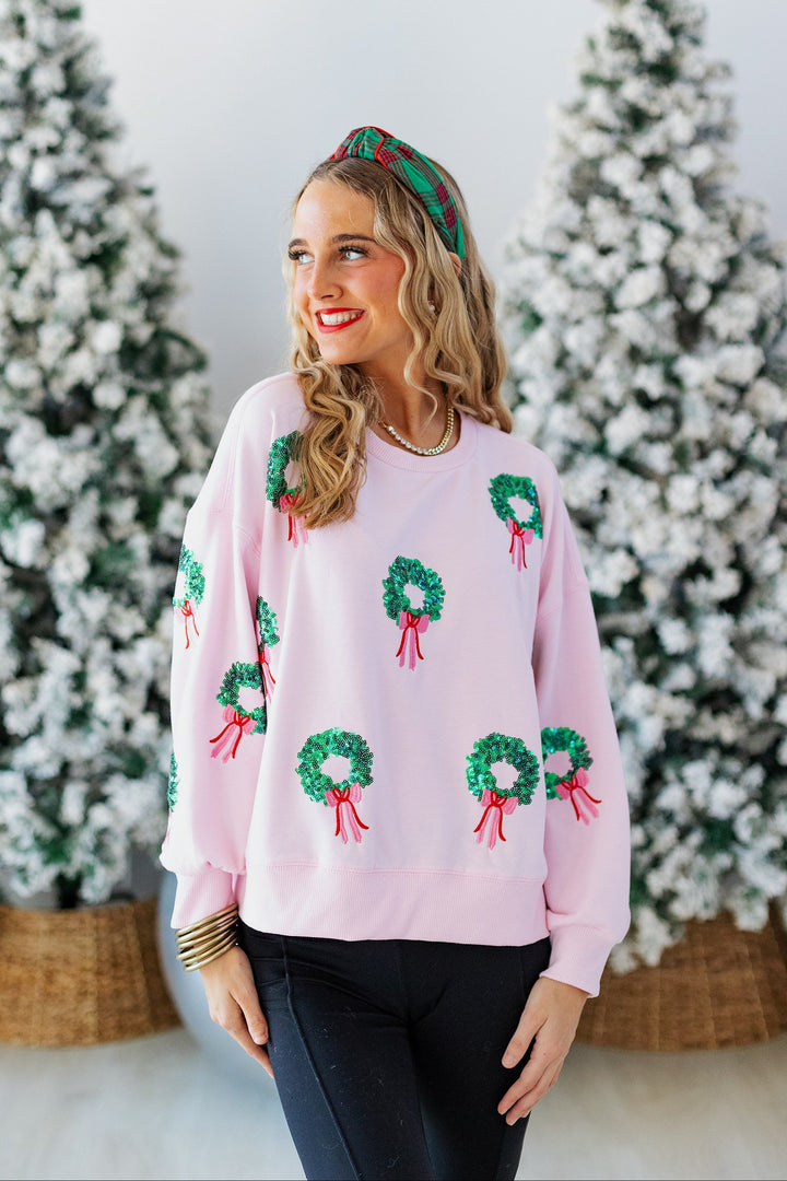 SEQUIN WREATHS SWEATSHIRT