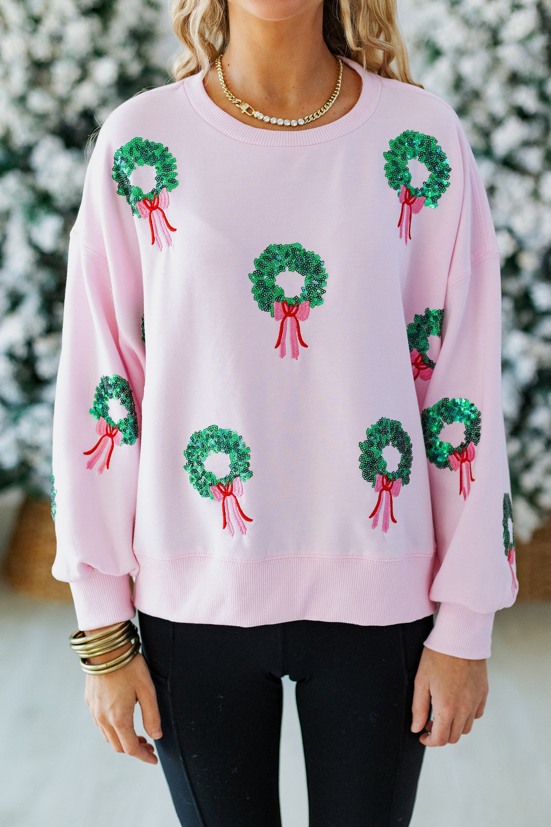 SEQUIN WREATHS SWEATSHIRT